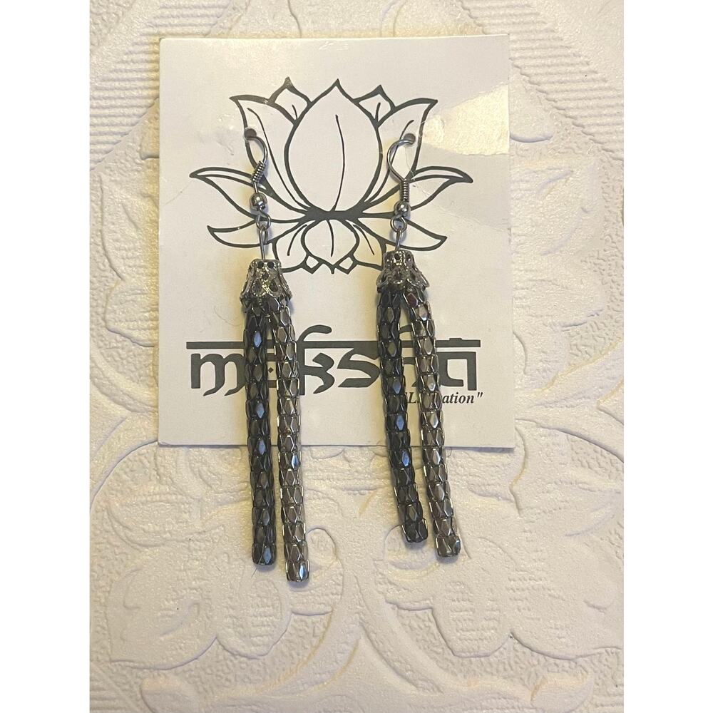 Moksha Earrings Liberation Dangle French Hook Tassel New